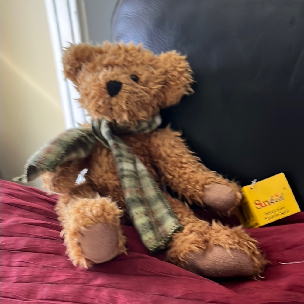 Vintage Snuffles Brown Teddy Bear with Scarf - German design